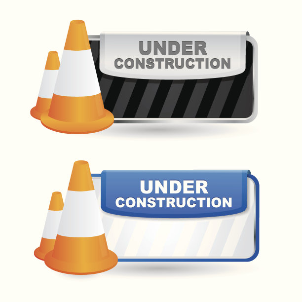 正在建造带有交通锥的标志图片下载