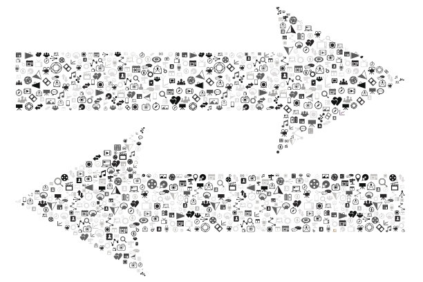 Arrow社交媒体白色图标业务图片下载