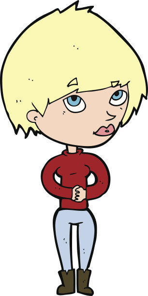 卡通女人考虑图片下载