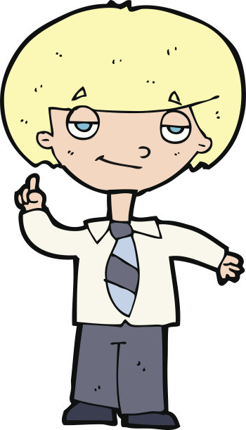 卡通学校男孩回答问题图片下载