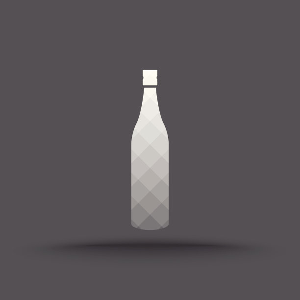 透明酒瓶图标的矢量图片下载