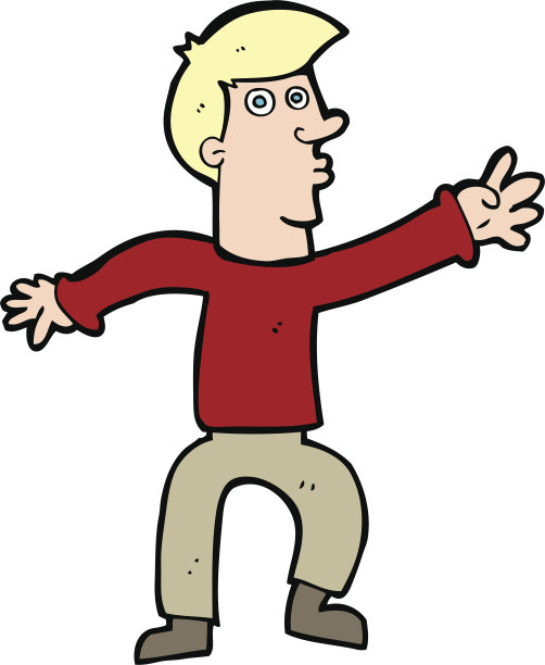 卡通伸手男子图片下载