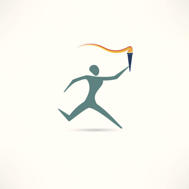 带着火炬图标的跑步者图片下载