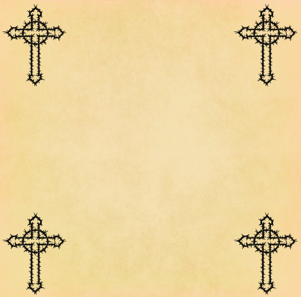 旧纸上的基督十字架上的铁丝网图片下载