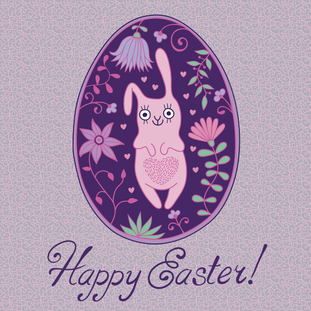 带兔子的复活节彩蛋图片下载