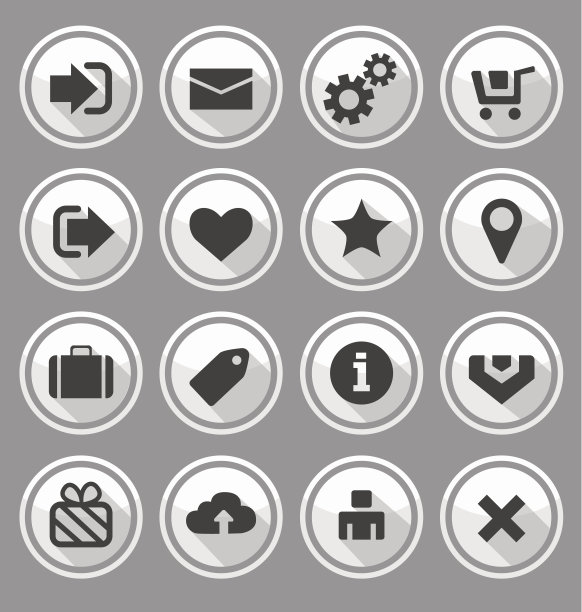 网页设计圆形按钮白色设置图片下载