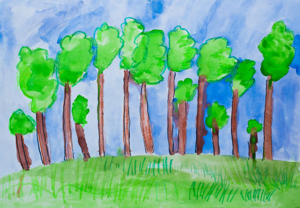 森林水彩图片下载