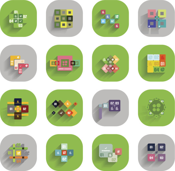 平面长阴影信息图形设计图片下载