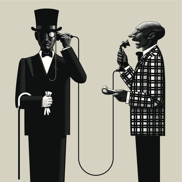 两个拿着电话的男人图片下载