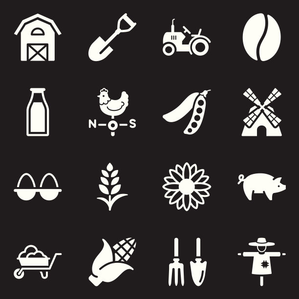 农业图标-白色系列图片下载