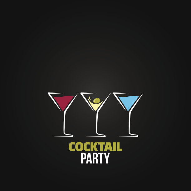 鸡尾酒会酒杯设计菜单背景图片下载