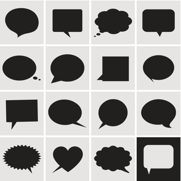 语音气泡图标，网页按钮素材图片