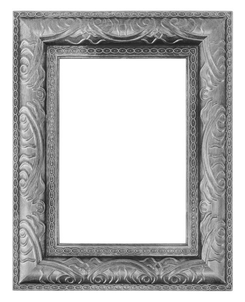 白色背景上的古董合金框架图片下载