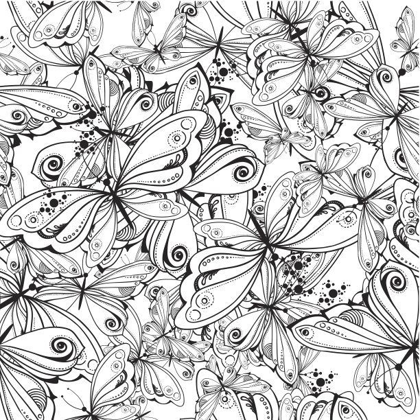 蝴蝶插画素材ID：107816218