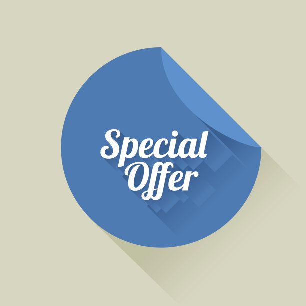 扁平销售贴纸与长阴影图片下载