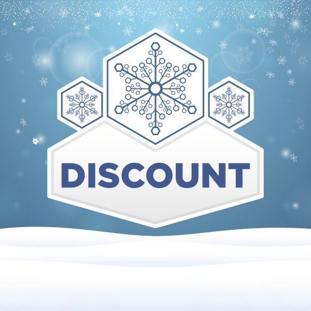 漂亮的盘子与雪花和碑文折扣图片下载