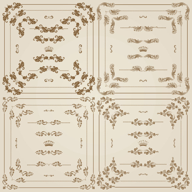 向量套金装饰边框，框架图片下载