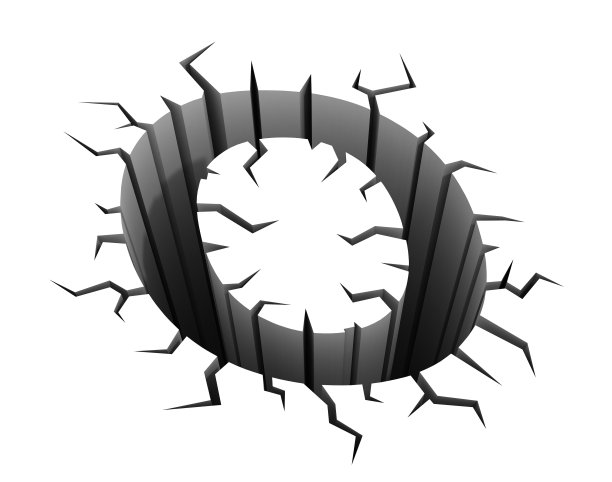 碎裂的地面字体字母O图片下载