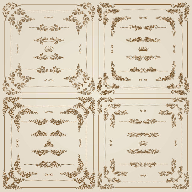 向量套金装饰边框，框架图片下载