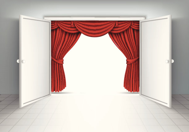 入口处有红色的门帘图片下载