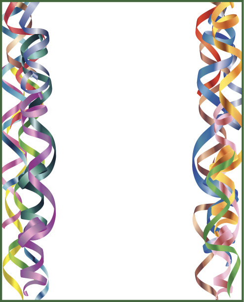 彩色的缎带衬托着白色的书页图片下载