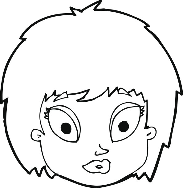 卡通惊奇女性脸图片下载