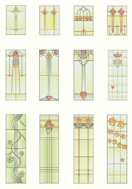 大自然的彩色玻璃加铅窗图片下载