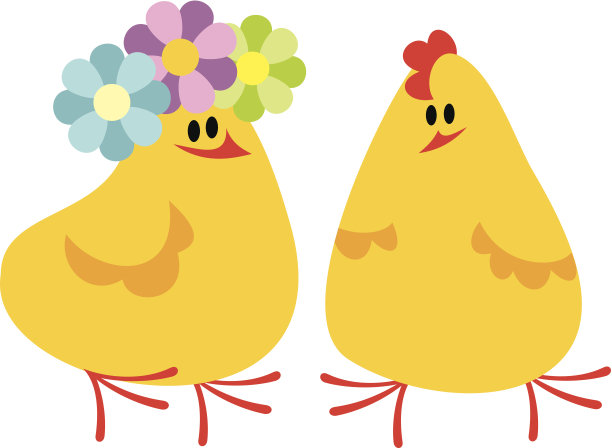 两个复活节小鸡图片下载