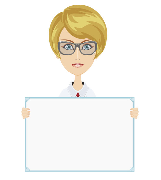 拿着海报的女商人图片下载