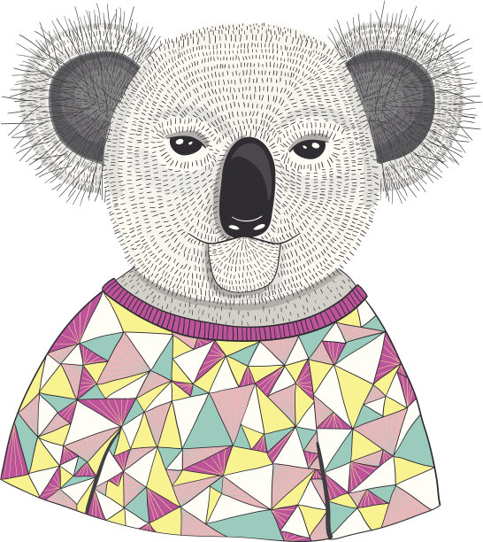 可爱的潮人考拉。图片下载