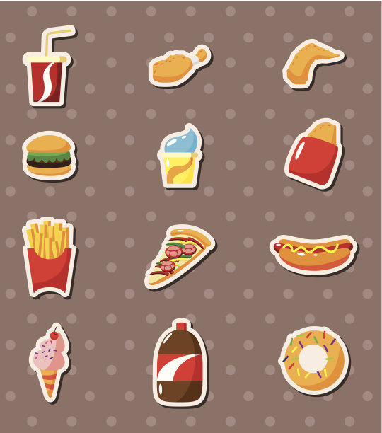 快餐贴纸图片下载