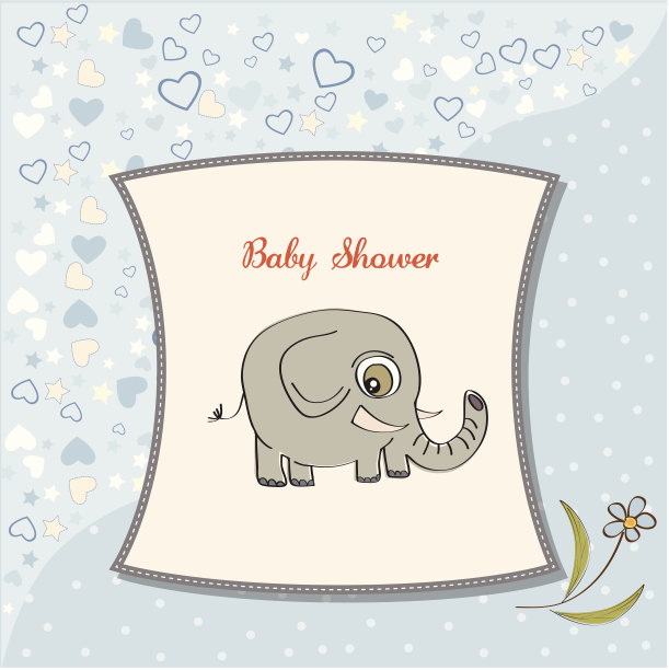 新生男孩通告卡图片下载