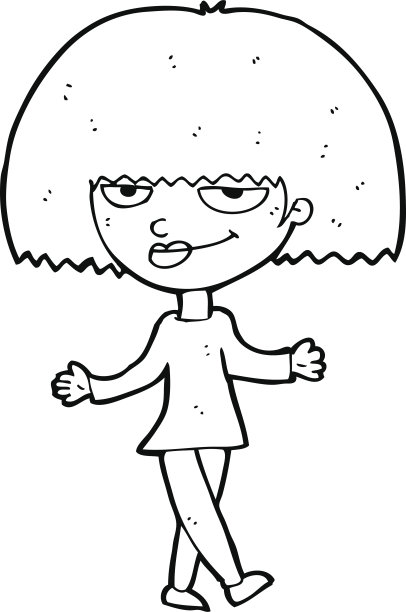 卡通形象的自以为是的女人图片下载