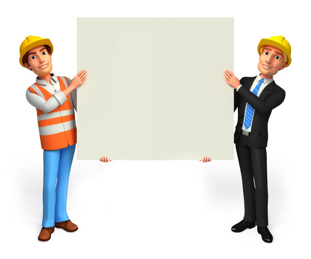 商人和工人与标志图片下载