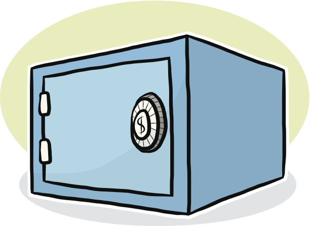 蓝色保险箱卡通图片下载