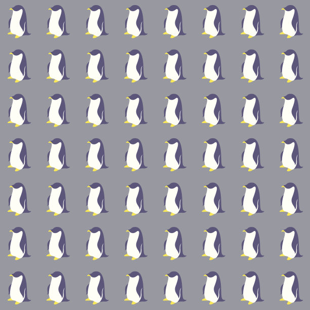 无缝模式与企鹅在浅灰色的背景。素材图片