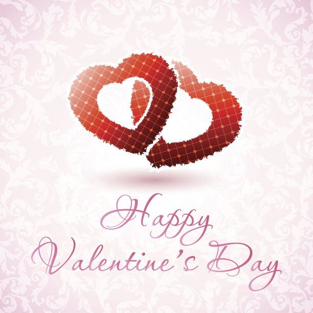 情人节快乐，鲜花卡图片下载