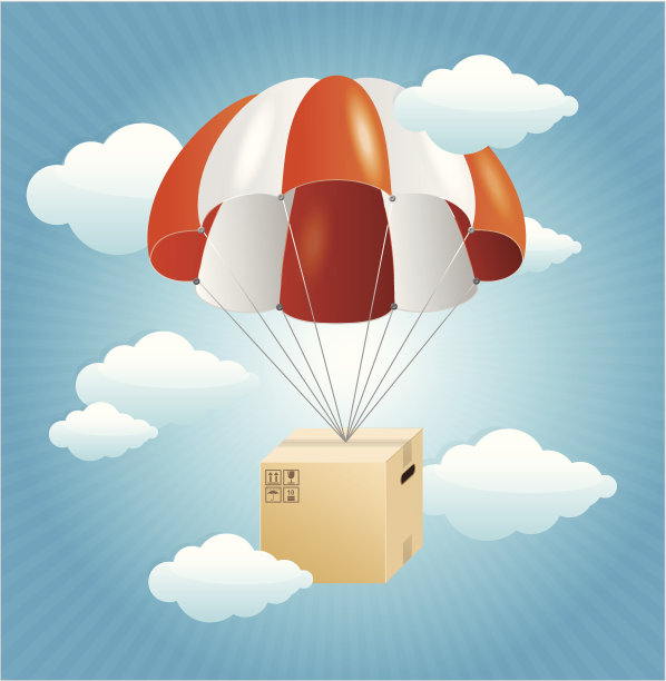 向量降落伞背景。航空运输的概念图片下载