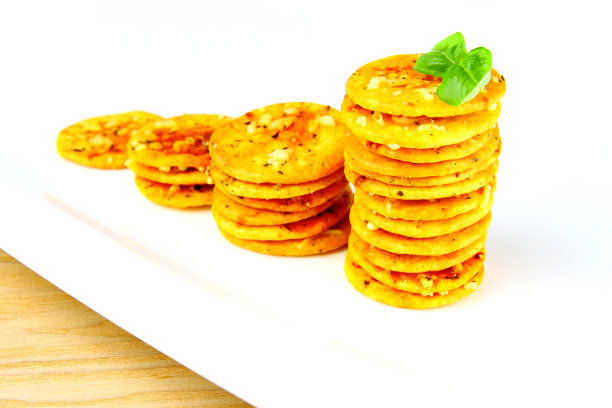 披萨饼干与罗勒作为股市概念图片下载