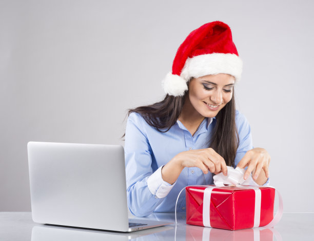 美丽的圣诞女人图片下载