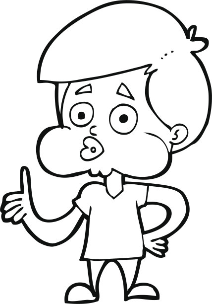 卡通男孩竖起大拇指图片下载