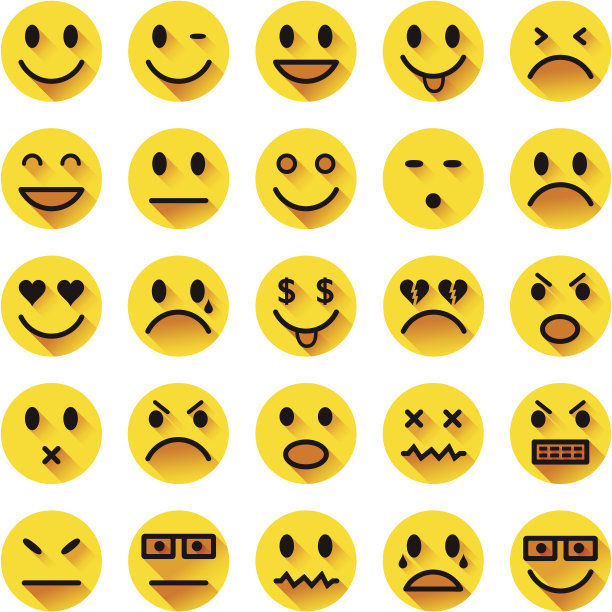 扁平的圆形笑脸图标图片下载