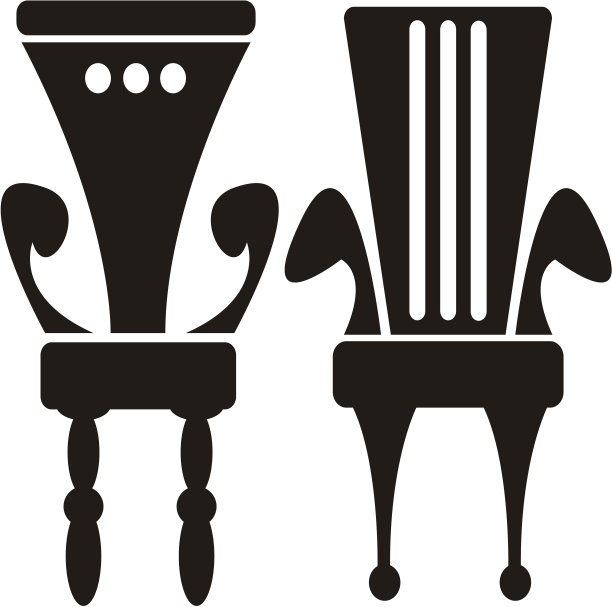 宝座上的家具图标孤立在白色背景上图片下载