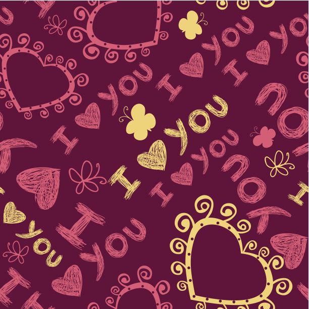 浪漫无缝图案与心图片下载