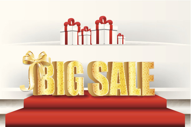 3D大销售，由纯金，美丽的奢侈品制成图片下载