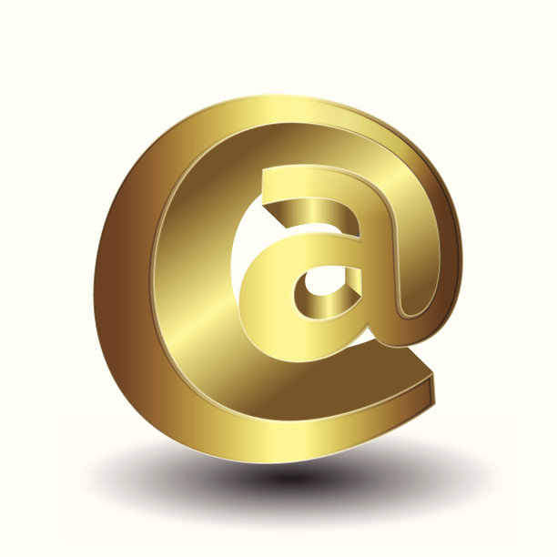 孤立背景上的金属电子邮件符号图片下载