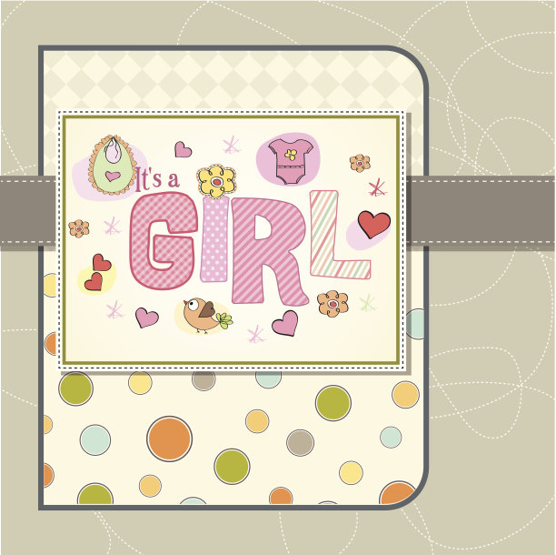 女婴淋浴卡图片下载