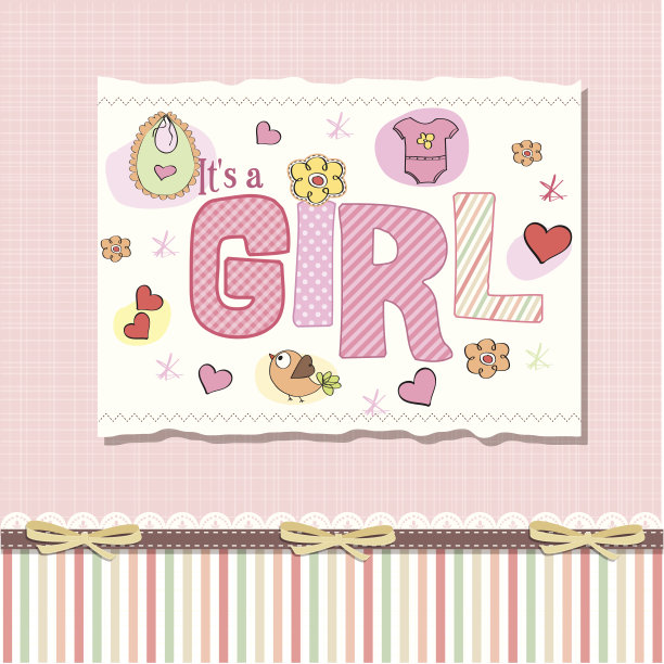 女婴淋浴卡图片下载