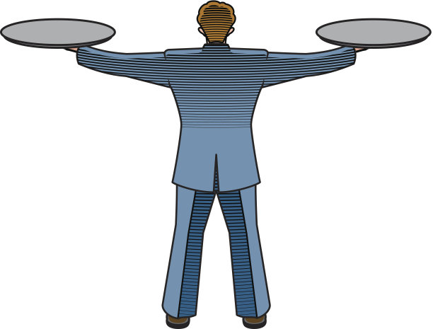 拿盘子的人C图片下载