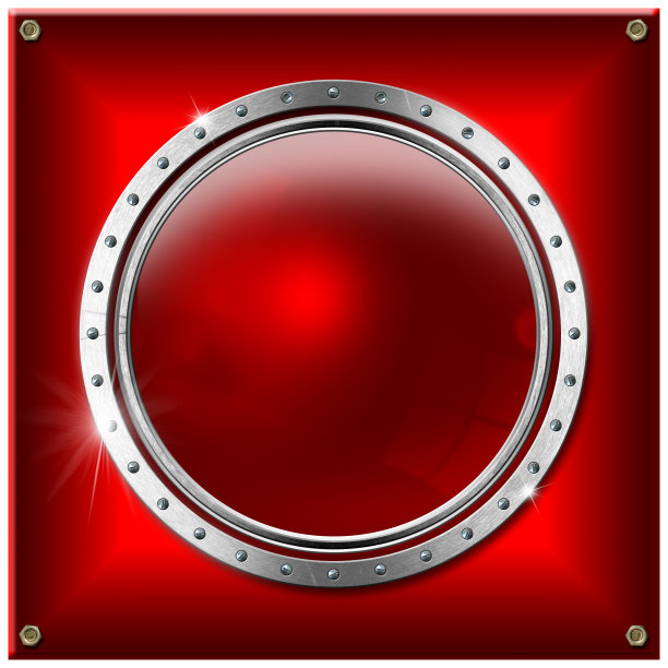 红色和金属背景与圆形旗帜图片下载